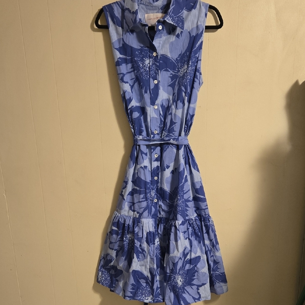 Carolina Herrera Blue Floral Midi Dress